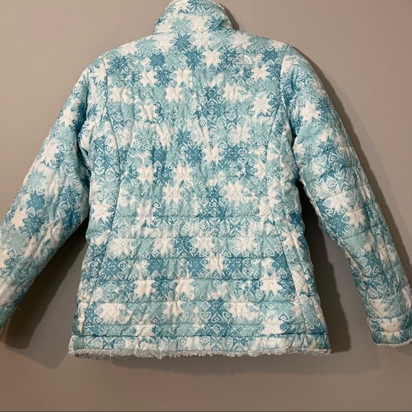 THE NORTH FACE GIRLS FROZEN REVERSIBLE MOSSBUD SWIRL JACKET XL (18) - Picture 6 of 12